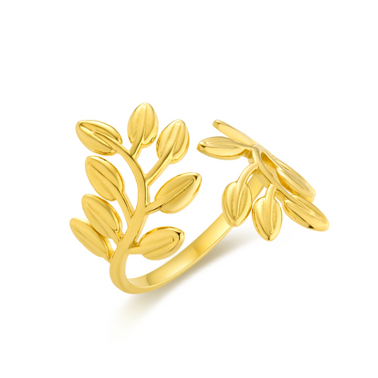 Leafy Geometric Open Ring