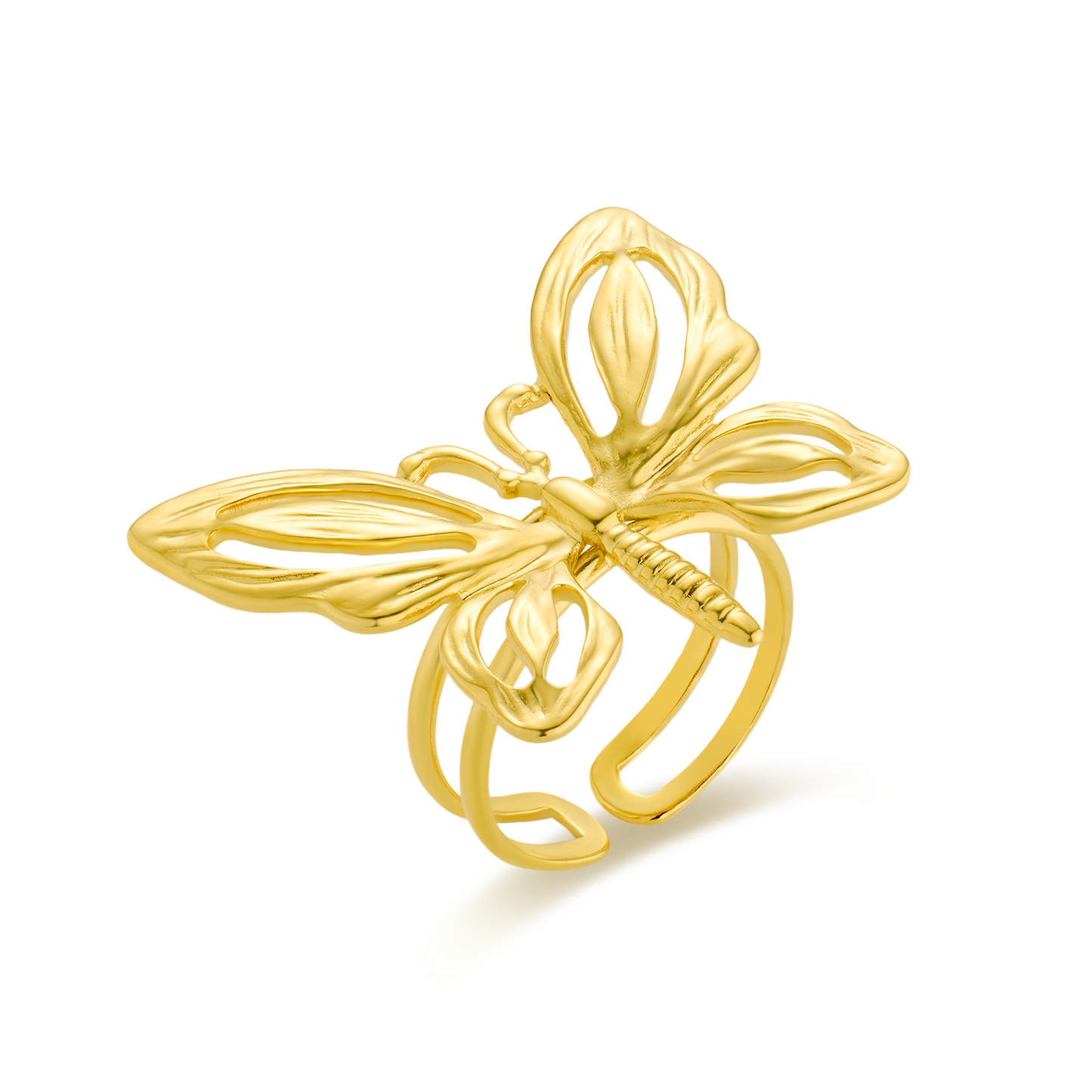 Hollow Butterfly Open Ring