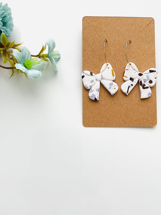 Terrazzo Cream Bow Design