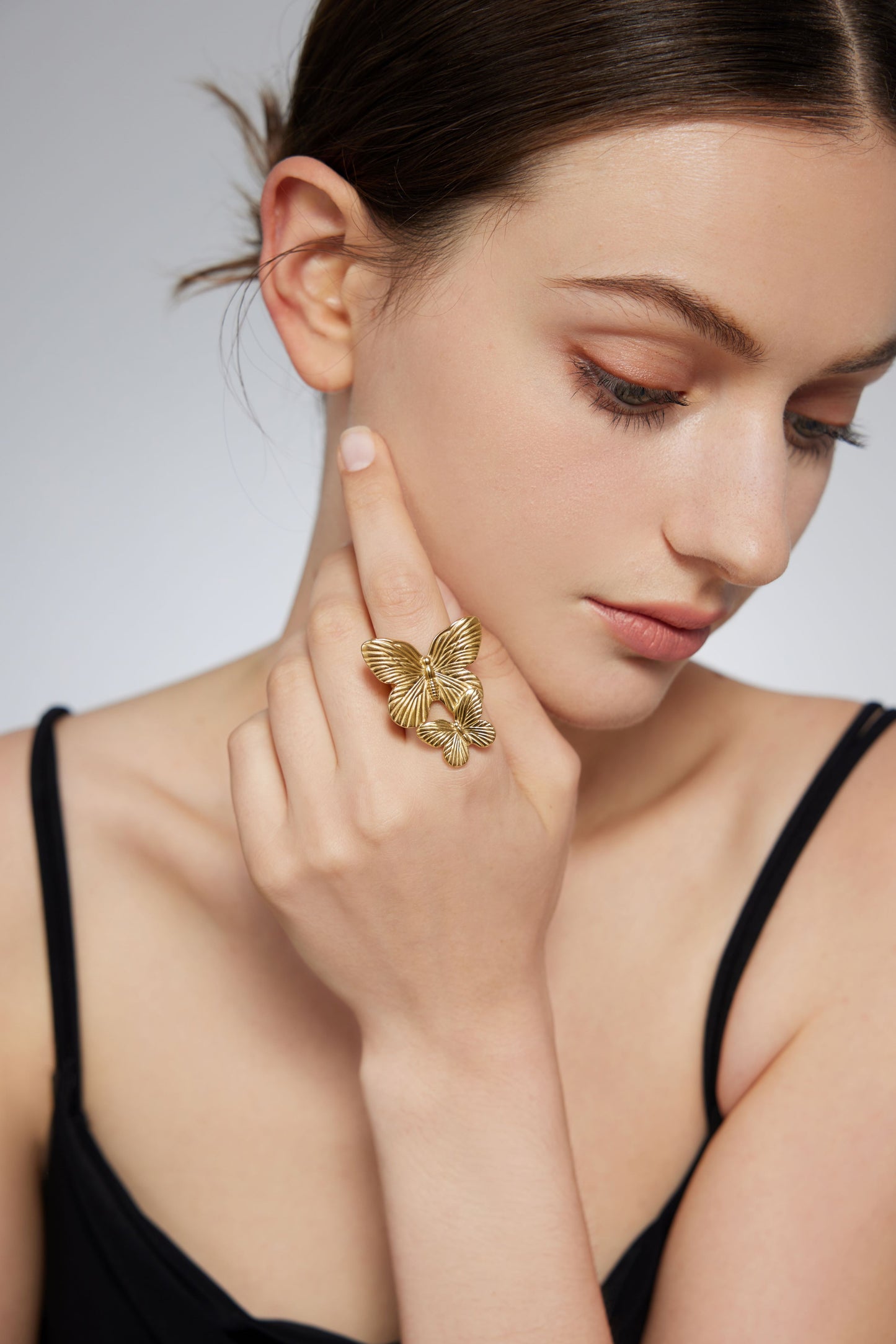 Double Butterfly Open Ring