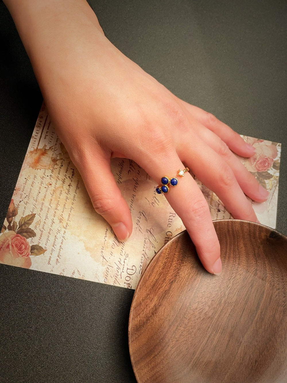 Natural Lapin Lazuli Open Ring