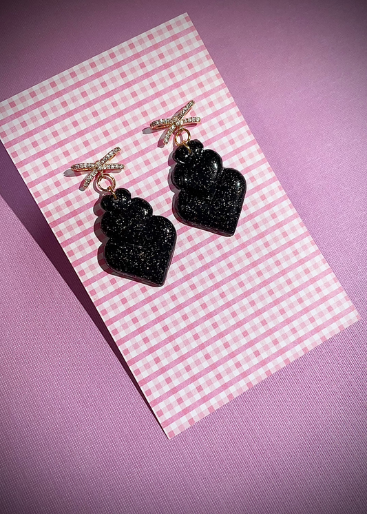 SELINA-Glitter Heart Earrings