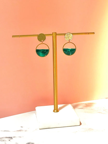 SUSAN-Emerald Radiance Hoop Earrings