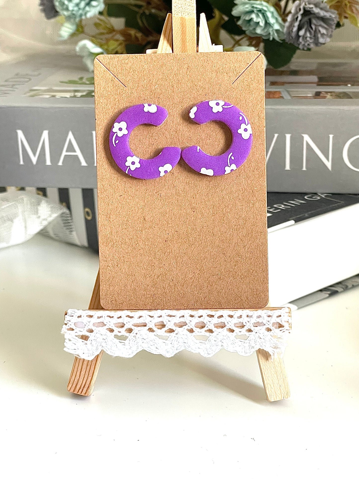 C-shape Purple Studs