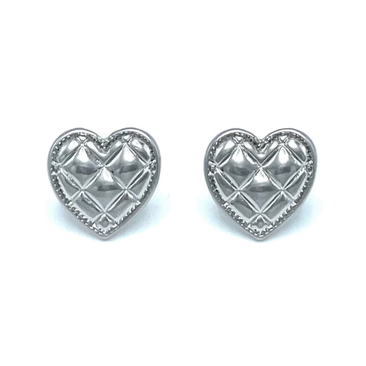 Rhombus Mark Heart Earrings