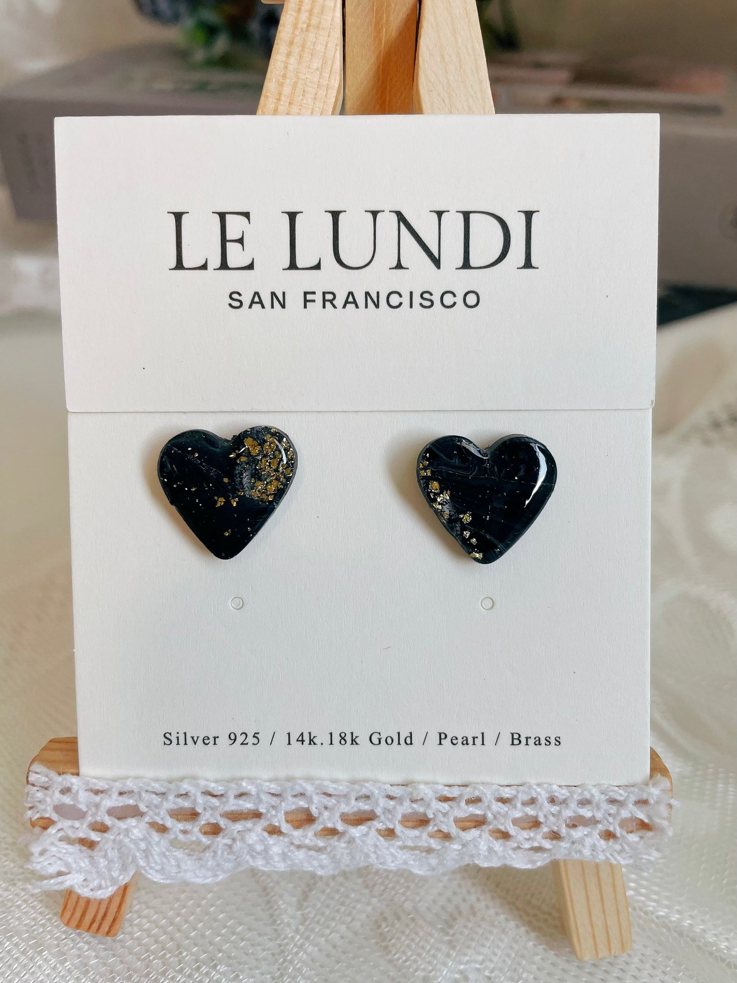 Starry Night Black Galaxy Studs