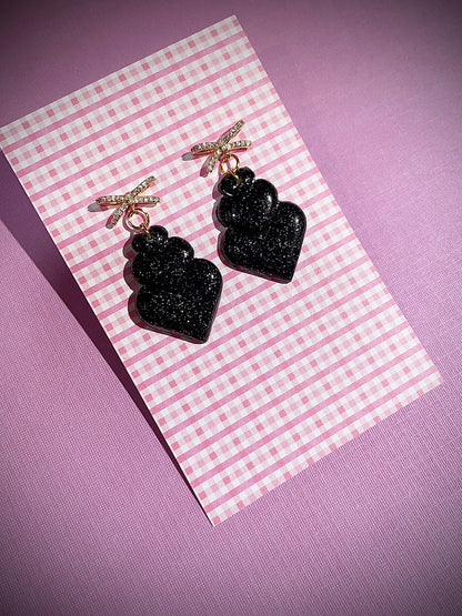 SELINA-Glitter Heart Earrings