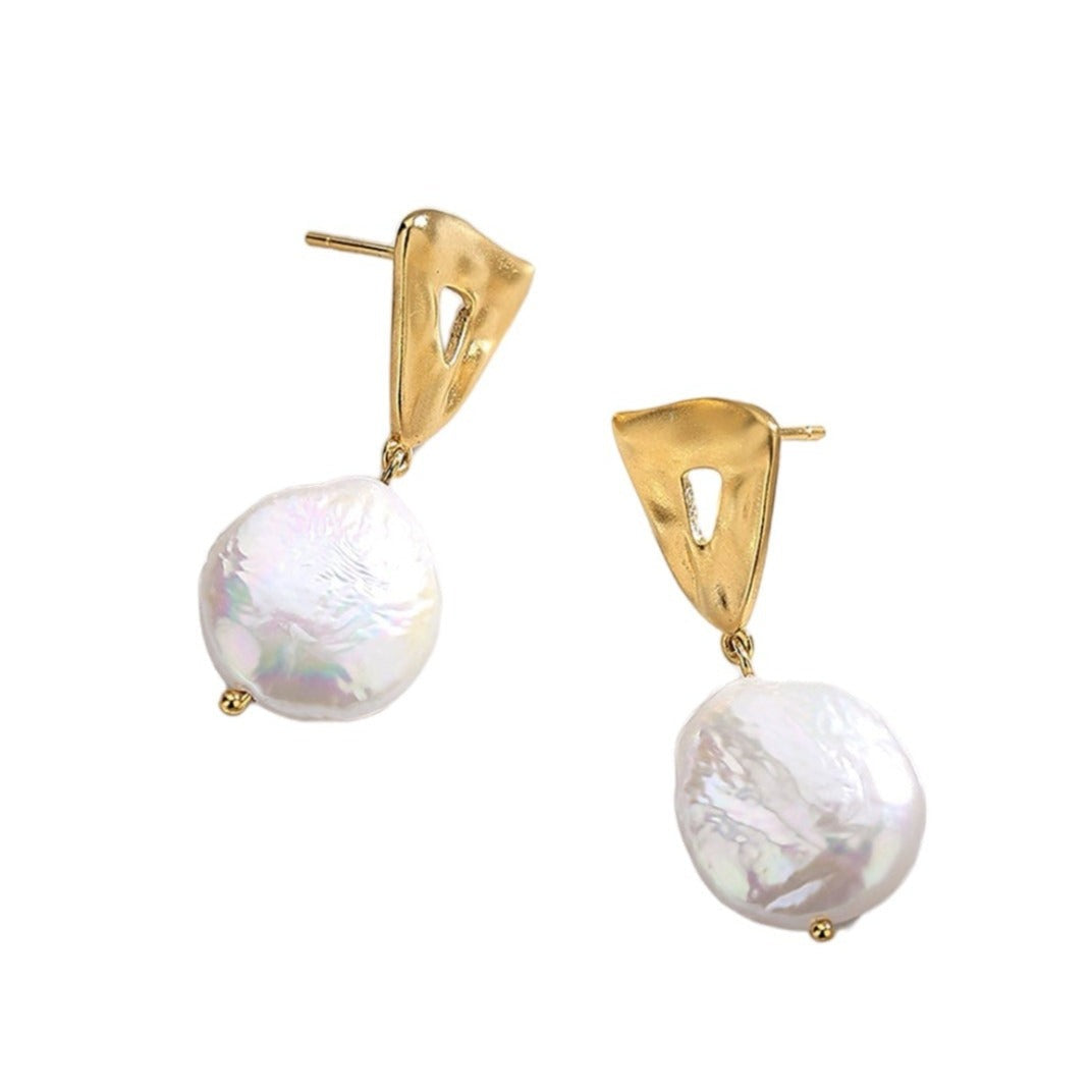 Asymmetrical Baroque Pearl Earrings
