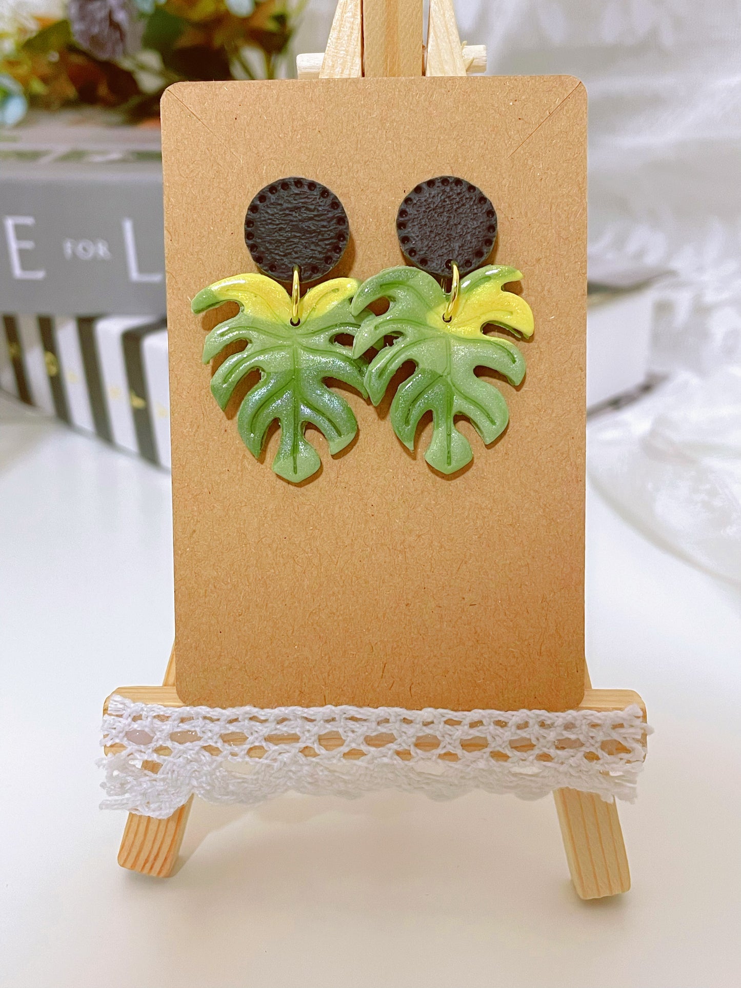 Monstera Leaf Earrings