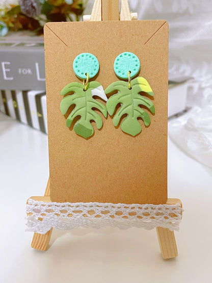 Monstera Leaf Earrings