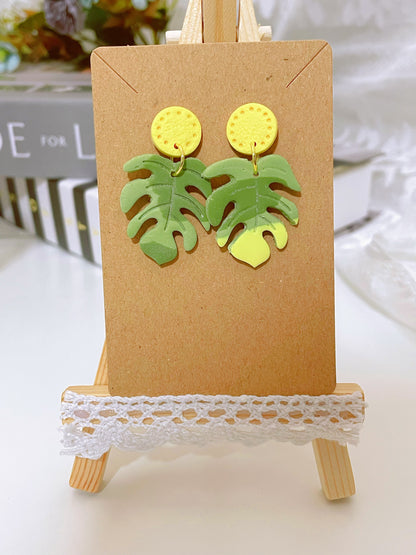 Monstera Leaf Earrings