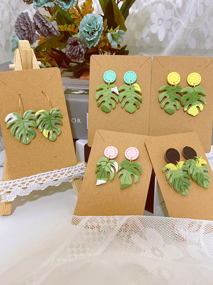 Monstera Leaf Earrings