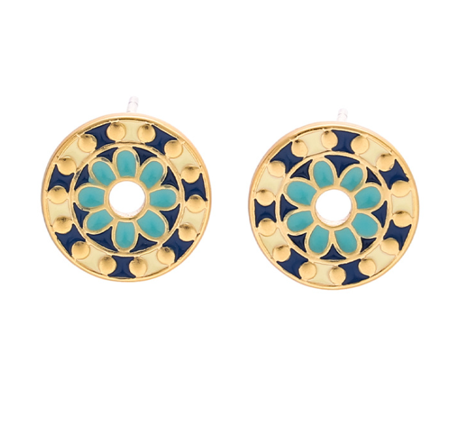 Ethnic Enamel Ear Studs