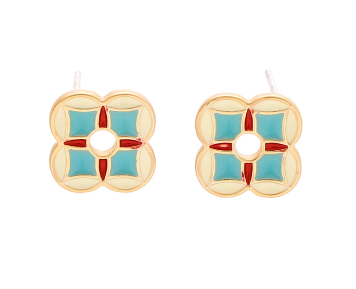 Ethnic Enamel Ear Studs